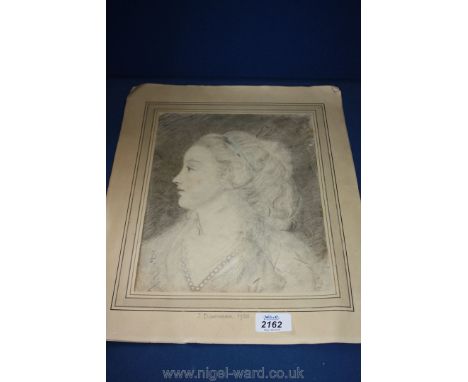 A Chalk Drawing of a Girl's head by J. Downman 1785 (portrait painter 1750-1824)