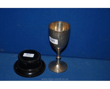 A Silver Trophy on stand, 7" tall, 99 gms. approx. Birmingham, inscribed, "Presented by the matron and medical staff of Low H