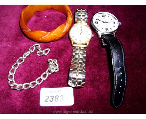 A Gent's quartz Longines Wristwatch and a large Timex Watch, etc.