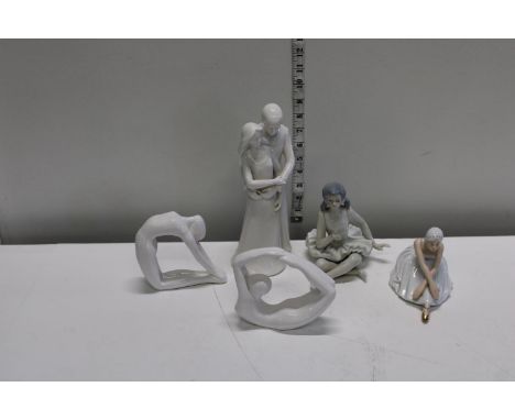 Five assorted ceramic figurines 