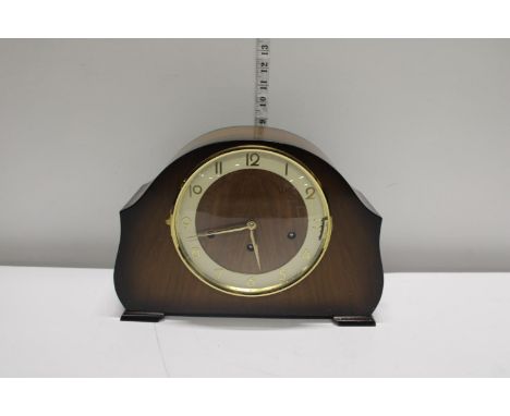 A 1930'S wooden case mantel clock in working order 