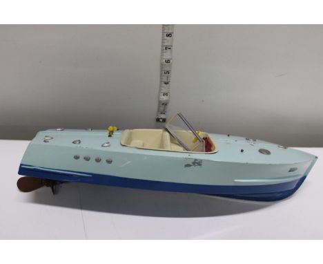 A vintage fibreglass speed boat model - approx 50cm long