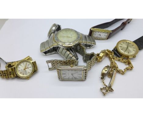 Eight wristwatches including Timex automatic