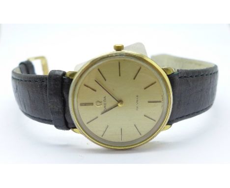 A gold plated Omega De Ville manual wind wristwatch, a/f