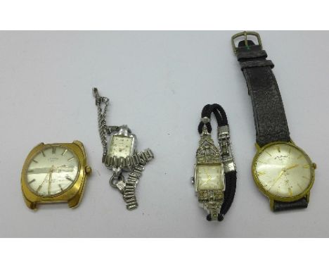 Two gentleman's Rotary wristwatches and two lady's Rotary cocktail watches