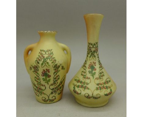 Two small Worcester, Locke & Co. vases