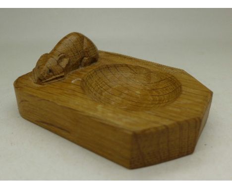 A Robert 'Mouseman' Thompson carved oak dish