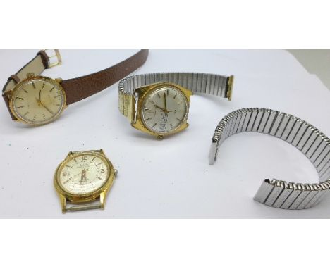 Three wristwatches, Relide and two Timex