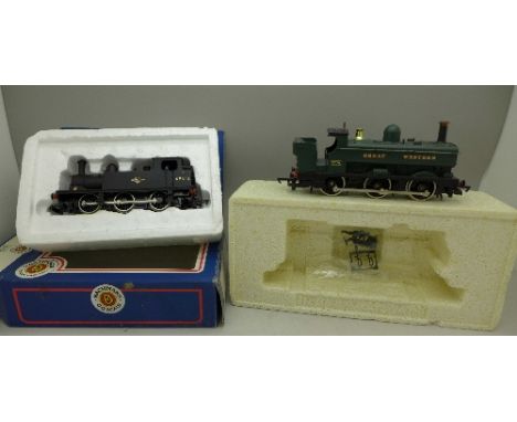 A Hornby R.760 GWR 0-6-0 Pt Class 2721 OO gauge locomotive and a Bachmann J72 Class 0-6-0T locomotive, both boxed