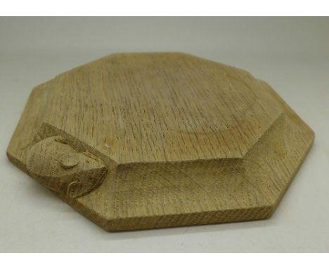 A Robert 'Mouseman' Thompson carved oak chopping board, 19cm