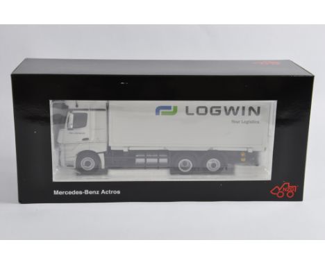 NZG 1/50 scale No. 8451/01 MB Actros FH25 Box Truck. Logwin. Special Edition. As New in Box.