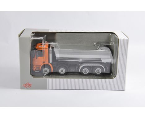 NZG 1/50 scale No. 825/65 MB Actros 8X4 Halfpipe Dump Truck in Orange. Special Edition. As New in Box.