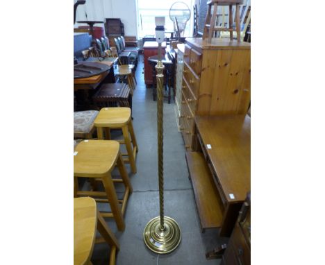 A brass barleytwist standard lamp 