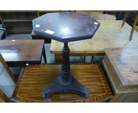 A William IV mahogany octagonal lamp table 