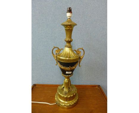 A gilt metal table lamp base 