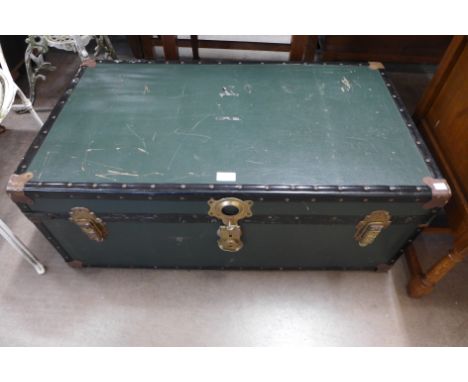 A steamer trunk 