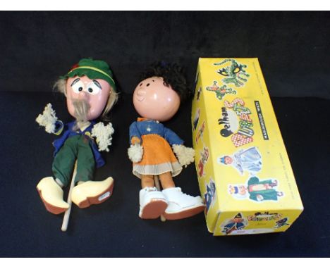 THE MAGIC ROUNDABOUT; A VINTAGE FLORENCE HAND PUPPET and a Mr Rusty (head off stick) in a Pelham 'Dougal' box