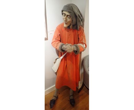 'THE CANTERBURY TALES' A FIBREGLASS STUDY OF 'A MAN WITH A RUSSET CLOAK' 162cm high, provenance; from 'The Canterbury Tales V