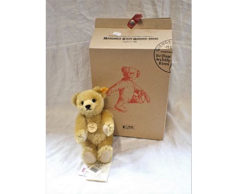 STEIFF; A 'CLASSIC' TEDDY BEAR based on the 1909 example, with tags and box