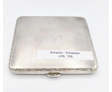 Zigarettendose  Silber 925er Silber, 100,5g, leichte Patina, ohne Gravur --- Silver 925 silver, 100.5g, light patina, without