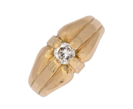 A diamond gentleman's ring, in gold marked 18ct, 10.4g, size O  