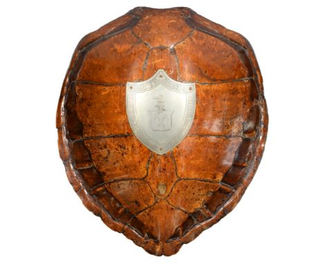 Natural history. A turtle carapace from the cutler's feast of the Company of Cutlers in Hallamshire, 1841, mounted with conte