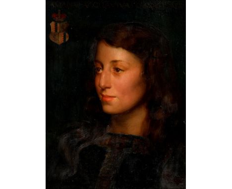 Margaret Lindsay-Williams (1888-1960) – Portrait of Amalia Acquaviva d’Aragona, head and shoulders, inscribed and charged wit
