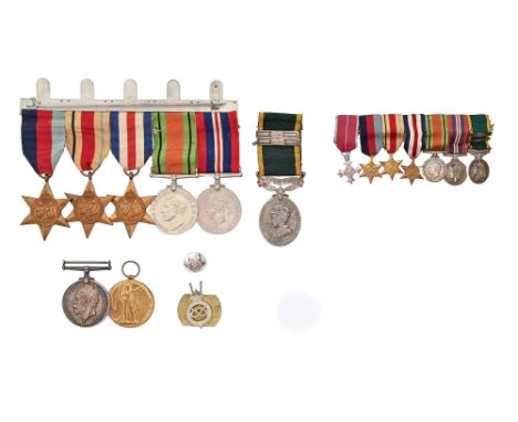 WWI, pair, British War Medal and Victory Medal 23212 Pte M Lamb W RID R, WWII attributed group of six, 1939-1945 Star, Africa