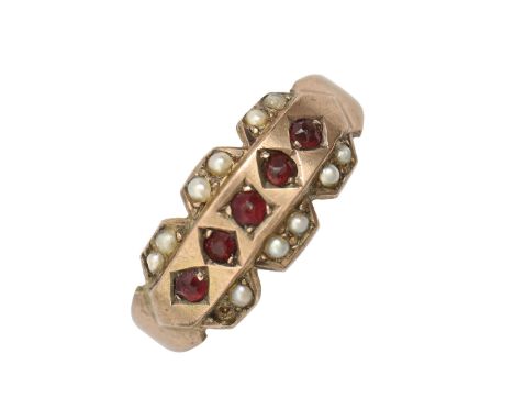 A paste and split pearl ring, in 9ct gold, 1.3g, size K  Split