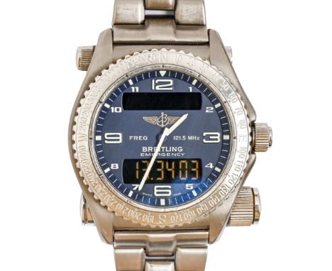 A Breitling Emergency quartz Titan, E56121.1 wristwatch, complete with original box, test receiver instruction booklets, warr