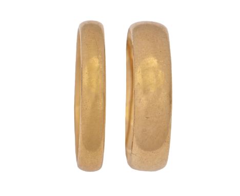 Two 22ct gold wedding rings, both Birmingham 1930 and 1942, 9.7g, size K, L  Light wear