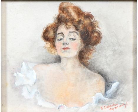 K Fullerton (1903) - Head of a Young Woman,&nbsp; signed and dated, watercolour, 85 x 103mm  Good condition, unexamined out o