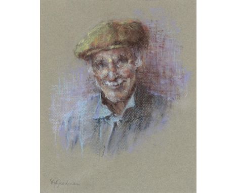 Dorothy J Goodman, late 20th c - Portrait of Cyril, signed, pastel on coloured paper, 23 x 19cm  Good condition