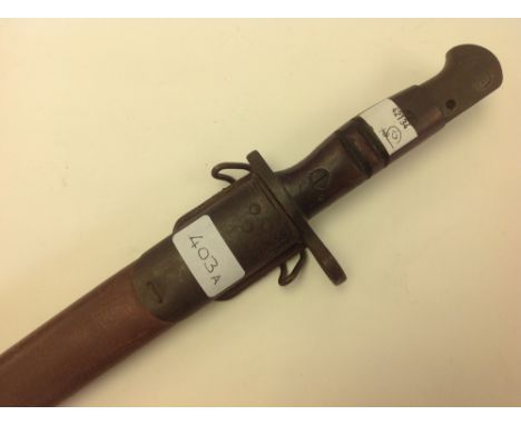 A WWI US P17 bayonet in scabbard, dated 1917