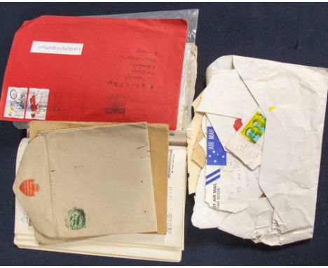 An untidy accumulation of mainly KGV covers in 1962 G.B. catalogue, also seen twenty current first class stamps.