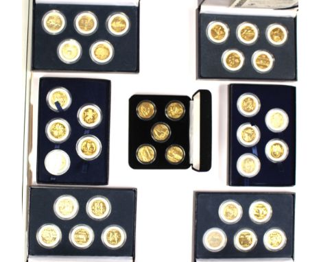 U.S.A. gold plated State quarter dollars, Delaware to West Virginia, The First to Thirty Fifth States to Constitute and Ratif