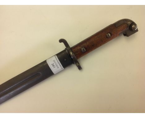 Swedish Bayonet and scabbard. Blade maker marked EJ AB.