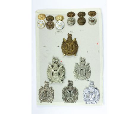 12 British Army cap badges, KOSB;s x 6 with Welch Fusiliers Regt cap badges x6.