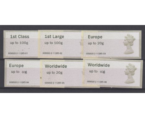 Great Britain Post and Go 2013 Machin u/m set of 6 FS77-FS80, FS82, FS84 Type II MA13