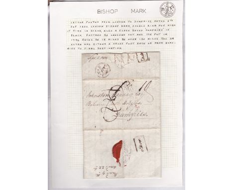 London 1800 EL - To Dumfries Scotland, 6th Sept 1800 Bishop mark (L7) double ring-(22mm), script 8 cancelled, 10 added.