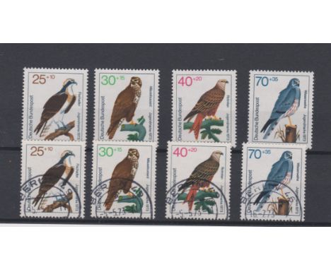 Germany 1973 Youth Welfare Birds of Prey SG 1648-1651 u/m &amp; f/u sets. 