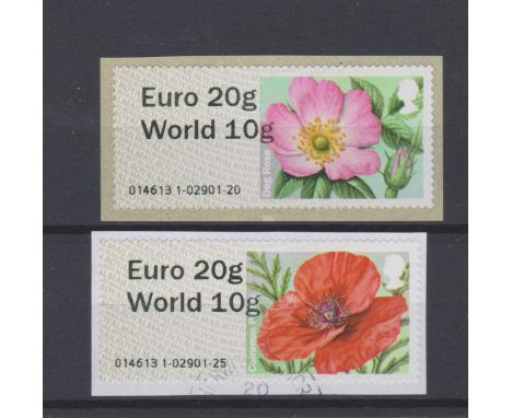 Great Britain Post and Go 2014 British Flora 2nd Series FS105a u/m and F.U. Europe 20g World 10g Type II