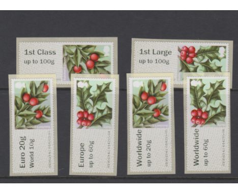 Great Britain Post and Go 2014 British Flora 3rd Series Winter Greenery u/m set of 6 FS111a-FS116a Type II dated MA14 1st cla