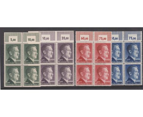 Germany 1942-44 definitives SG 799a, 800a, 801, 802a u/m block of 4. Cat £120+