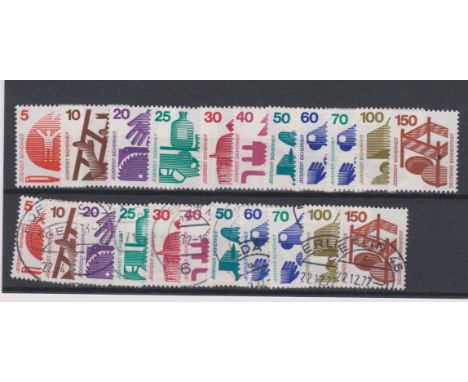 Germany 1971-74 Accident prevention definitives SG 1596-1605 u/m and fine used sets. Cat value £25.25