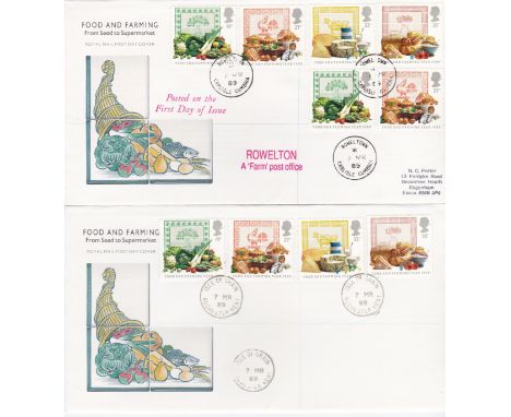 Great Britain FDC 1989 (7 Mar) Food and Farming set on FDC's, Rowigton Farm Post Office date stamp and Isle of Grain Rocheste