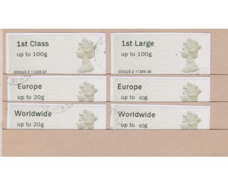 Great Britain Post and Go 2013 Machin F.U. set of 6 FS77-FS80, FS82, FS84 Type II MA13
