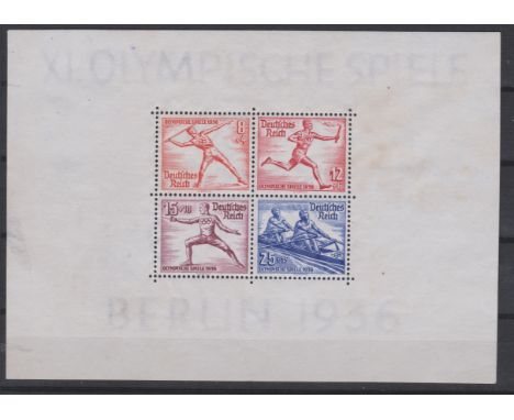 Germany 1936 Summer Olympic games Berlin SG M5613b u/m (without gum), miniature sheet Michel block 6. Cat £150