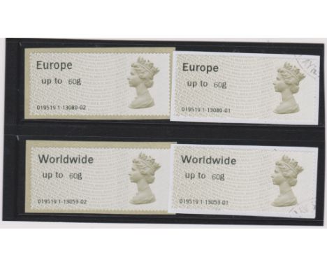 Great Britain Post and Go 2014 Machin FS3d Europe up to 60g, FS5f W/wide up to 60g Type II u/m and F.U. sets