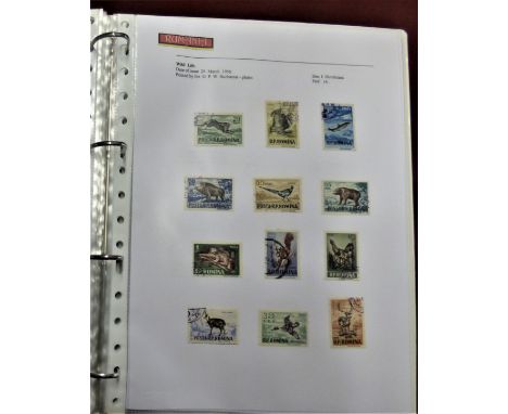 Romania 1953-57 Ring binder with sleeved described pages and used definitives and commemoratives very neatly complete for the
